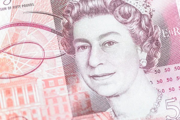 Regina Elisabetta Sulle Banconote Inglesi — Foto Stock