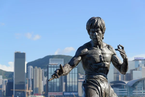 HONG KONG, CINA - 19 SETTEMBRE: statua di Bruce Lee all'Avenue of Stars il 19 settembre 2013, Hong Kong, Cina . — Foto Stock