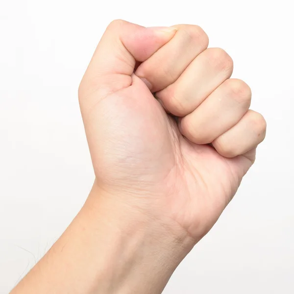 Perfuração Mão Esquerda Branco — Fotografia de Stock