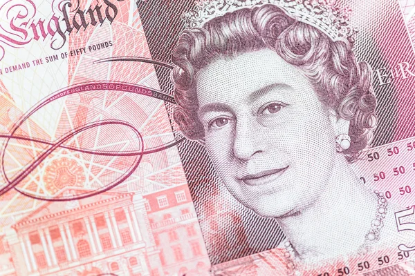 Queen Elizabeth Brytyjski Funt Notatki Obrazek Stockowy
