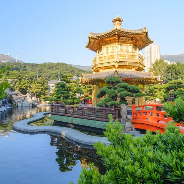 Orientalny pawilon absolutnej perfekcji w Nan Lian Garden, Chi Lin Nunnery, Hong Kong Zdjęcie Stockowe