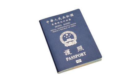 Beyaz arka plan üzerinde izole hong kong pasaportu