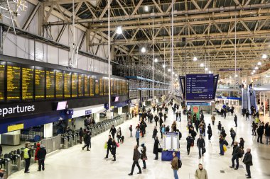 LONDON - MAY 28: The working weekdays at Waterloo station, also known as London Waterloo, central London railway terminus and London Underground complex, May 28, 2013.
