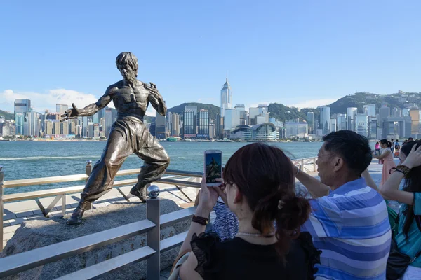 HONG KONG, CHINA - SEPTEMBER 19: Bruce Lee statue at the Avenue of Stars on September, 19, 2013, Hong Kong, China.
