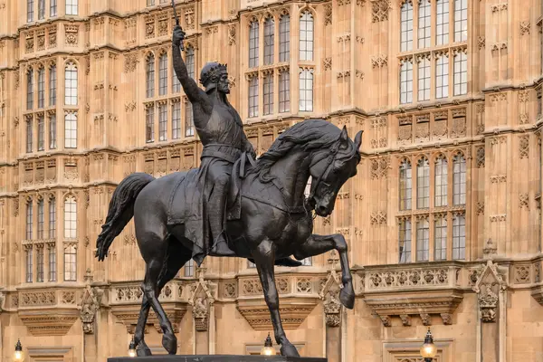 Estatua Ricardo Fuera Del Palacio Westminster Casas Del Parlamento Londres —  Fotos de Stock