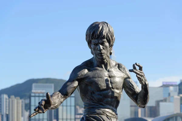 HONG KONG, CHINA - SEPTEMBER 19: Bruce Lee statue at the Avenue of Stars on September, 19, 2013, Hong Kong, China. Obrazek Stockowy