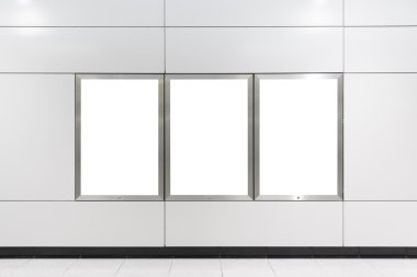 Three big vertical / portrait orientation blank billboard