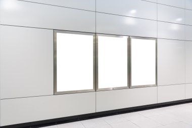 Three big vertical / portrait orientation blank billboard