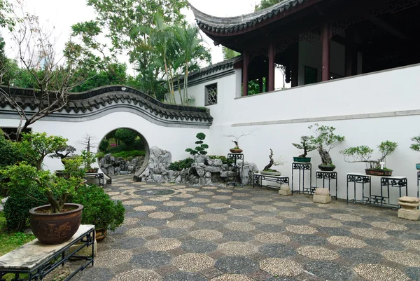 Традиционный китайский сад в Гонконге — стоковое фото
