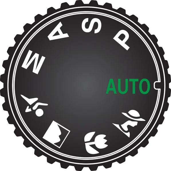 Çekim modunu seçtiğiniz için kamera mod kadranı: Auto modu, Program modu, diyafram öncelikli modu, çekim hızı öncelikli modu, manuel mod, portre modu, spor modu, kır manzarası tarz ve Jpg makro modunda