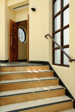 Çinli ev iç merdiven, kapı ve pencere ile