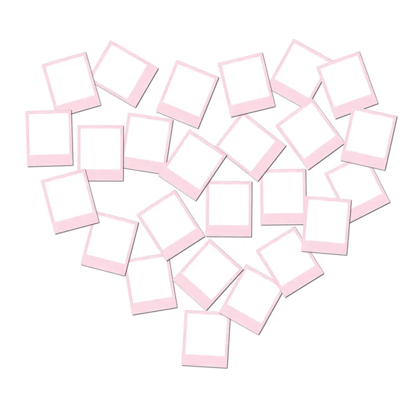 Coração Forma Colagem Rosa Fotos Contra Fundo Branco — Fotografia de Stock