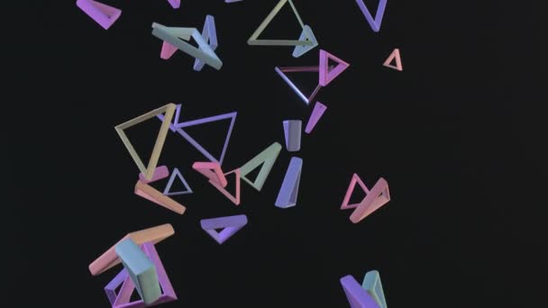 Forme Futuriste Animation Objet Abstrait Zoomer Voler Travers Fond Concept — Video