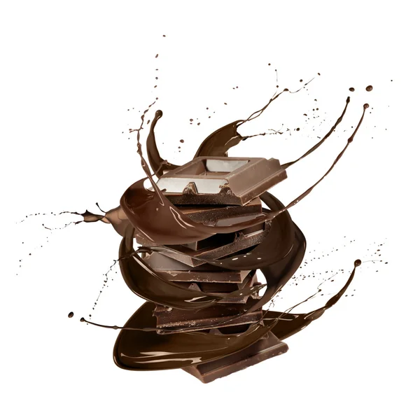 Жидкий брызг шоколада — стоковое фото