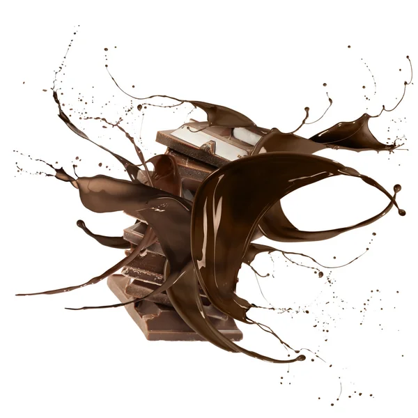 Płyn rozchlapać czekolada — Zdjęcie stockowe