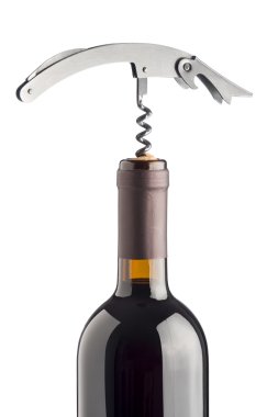 şarap şişesi üzerinde düşünüp