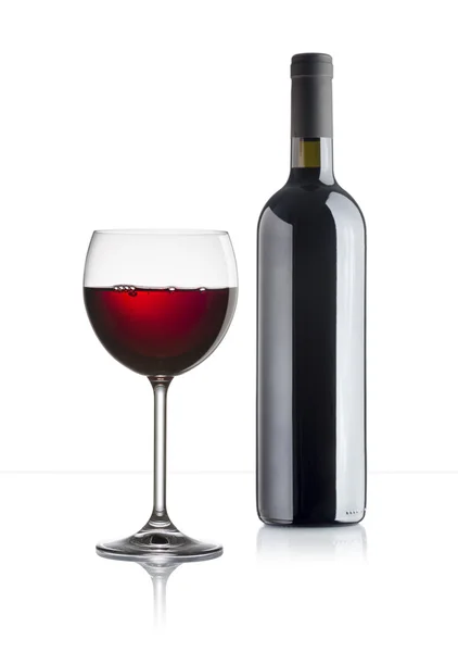 Red wine with bottle — Stock Photo, Image