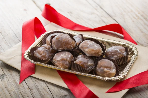 Marron glace on tray — Stock Photo, Image