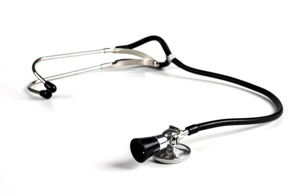 Eski siyah stetoskop — Stok fotoğraf