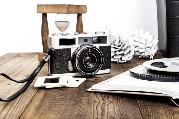 砂時計とカメラ — ストック写真
