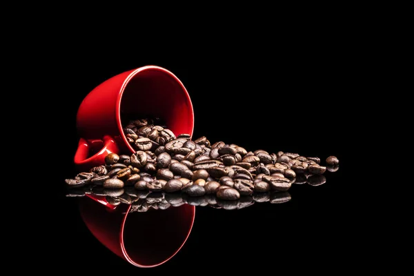 Taza roja y café — Foto de Stock