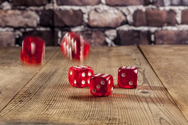Red Dice on Table — Stock Photo, Image