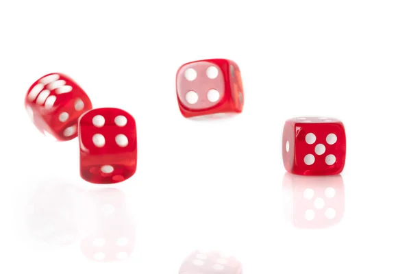 Four Red Dice — Stock Photo, Image