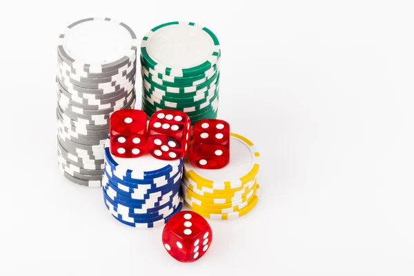 Dice on Chips — Stock Photo, Image