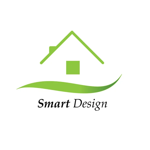 Πράσινο σπίτι λογότυπο — Διανυσματικό Αρχείο