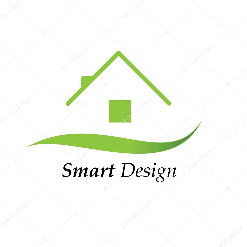 Vector illustration of a green house logo