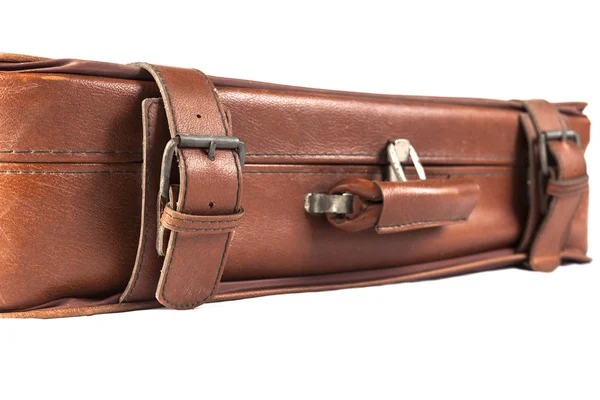 Brown Leather Suitcase — Stock Photo, Image