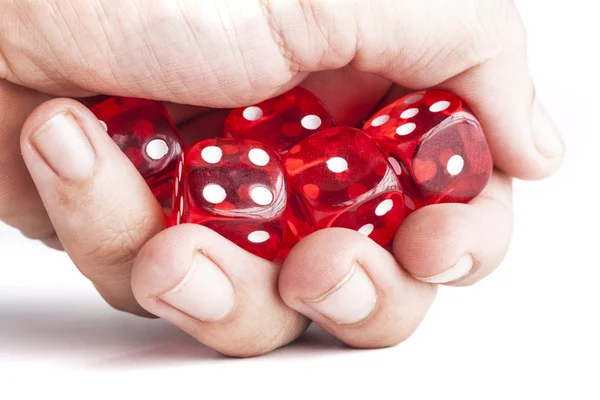 Holding Dices in Hand — Stock Photo, Image