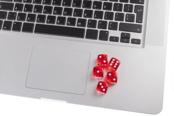 Five Red Dice — Stock Photo, Image