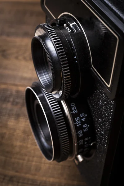 Câmera velha lente close-up — Fotografia de Stock