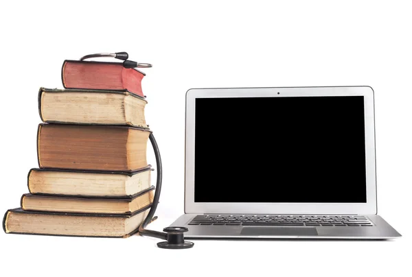 Black Stethoscope and Laptop — Stock Photo, Image