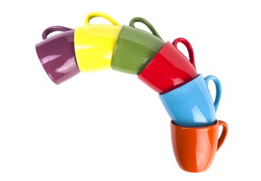 izole renkli kupalar