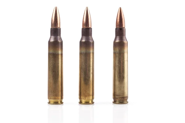Três balas isoladas — Fotografia de Stock