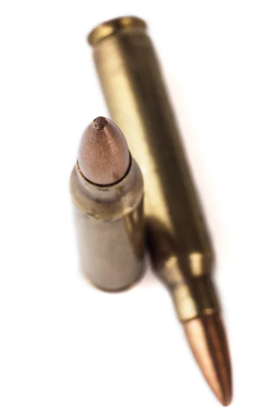 Rifle Bullets Isolated on White — Stock Photo, Image