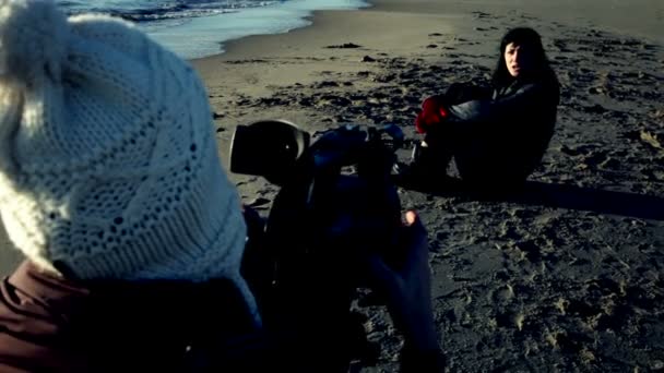 Tournage sur la plage — Video