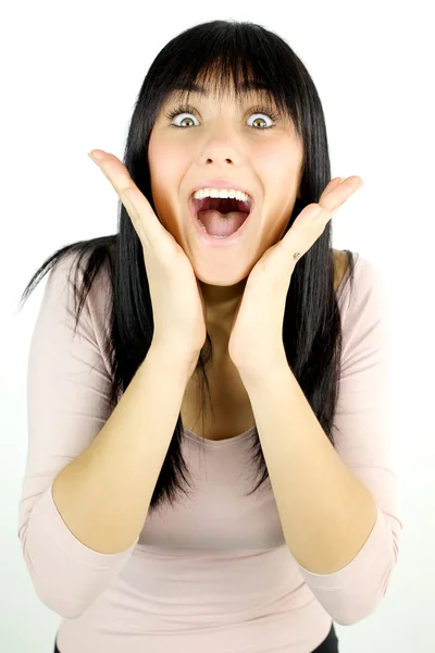 Happy woman who has found a great idea Stock Picture