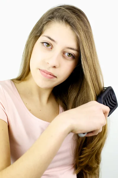 Lindo feliz joven mujer —  Fotos de Stock