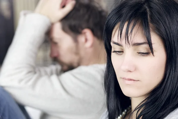 Unhappy couple after fight not talking — Stock Photo, Image