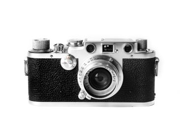 Vintage camera on white background clipart