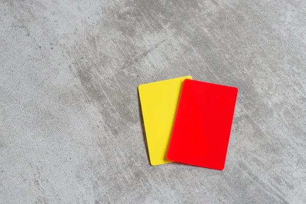 Referee red and yellow card — Stock Photo, Image