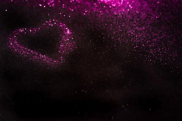 Rosafarbenes Herz in Glitzerfarbe mit Kopierraum — Stockfoto