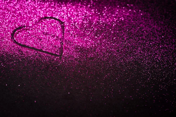 Glitter kopya alanı ile pembe kalp — Stok fotoğraf