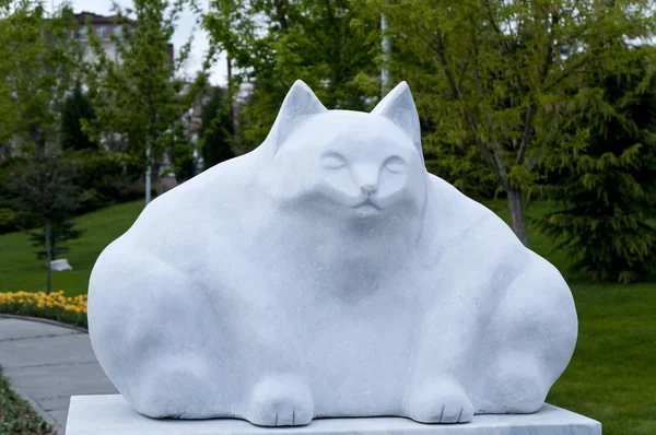 Tlustá kočka socha — Stock fotografie