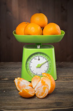 Ölçekler yeşil taze mandalina