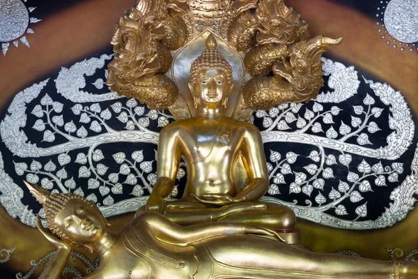 2021年5月4日 泰国清迈 泰国清迈Khuan Phra Chao Lanna 佛教圣地 的佛像 以美丽的坐姿 站立和坐姿为特色 — 图库照片