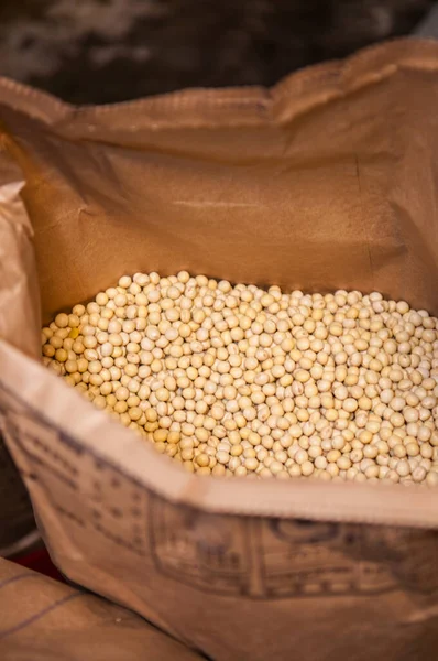 Torbada kuru soya fasulyesi.